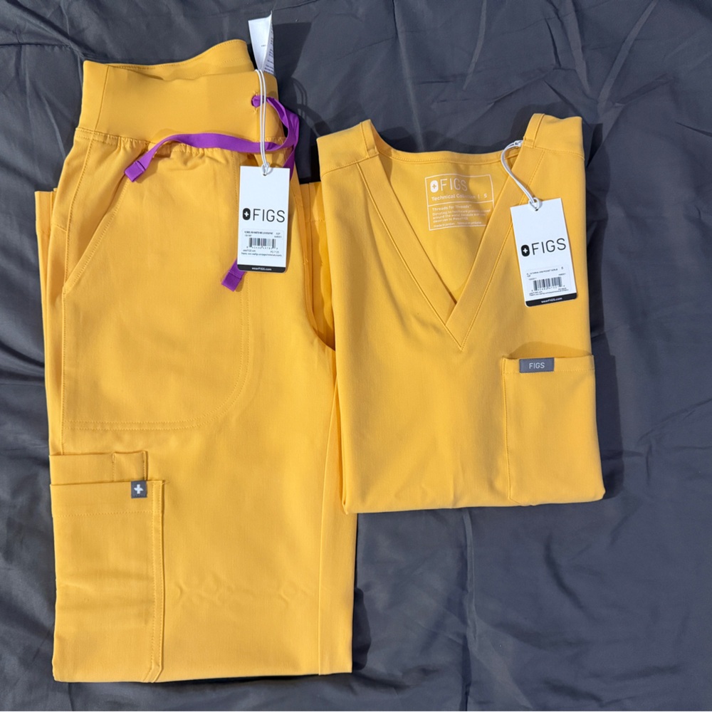 FIGS scrubs set in color Dandelion